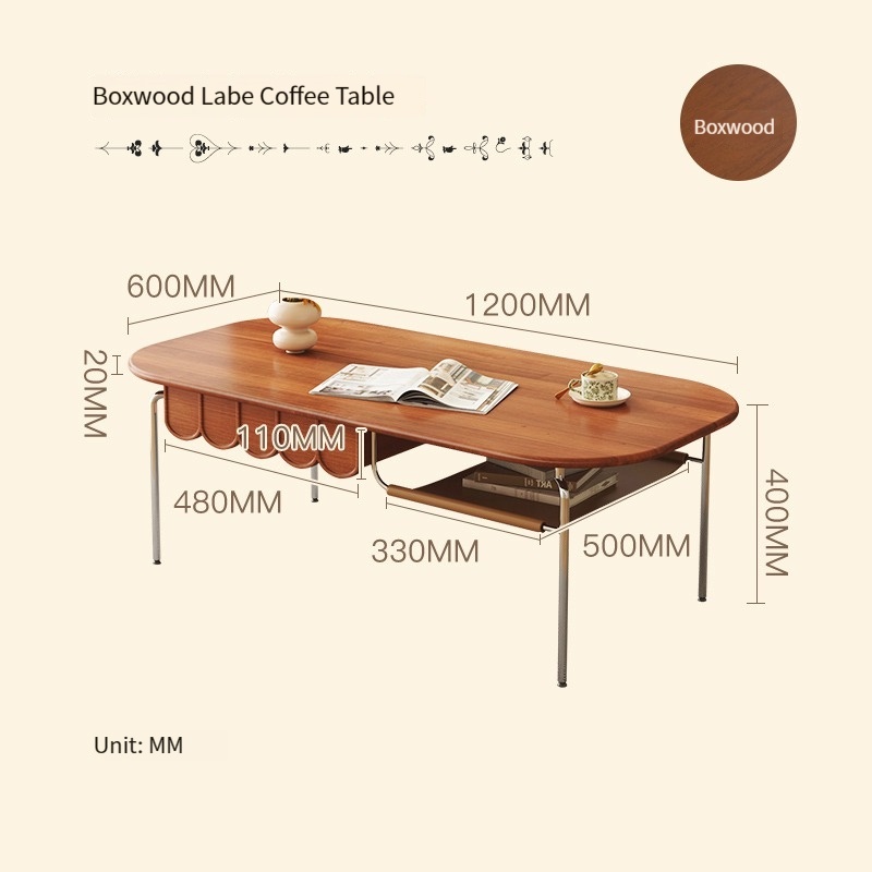[Pre-order] MLK Modern Minimalist Nordic Style Vintage Solid Wood Coffee Table/Tea Table Suitable for Small Apartments-Smart-Living