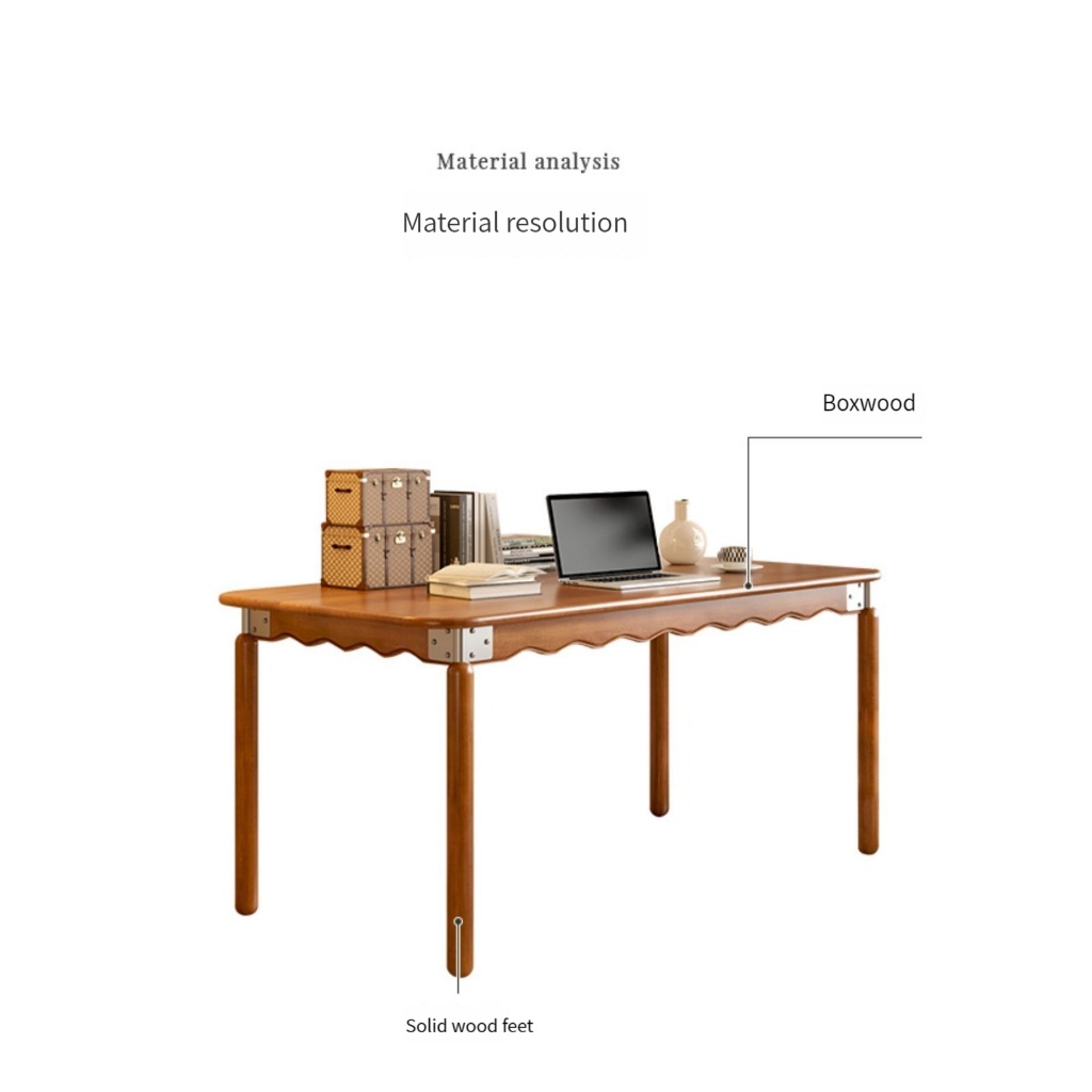 MLK French-Inspired Minimalist Retro Solid Wood Glass Dining Table Desk and Chair Set - For Small Apartments-Smart-Living