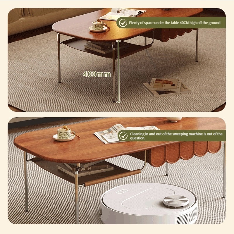 [Pre-order] MLK Modern Minimalist Nordic Style Vintage Solid Wood Coffee Table/Tea Table Suitable for Small Apartments-Smart-Living