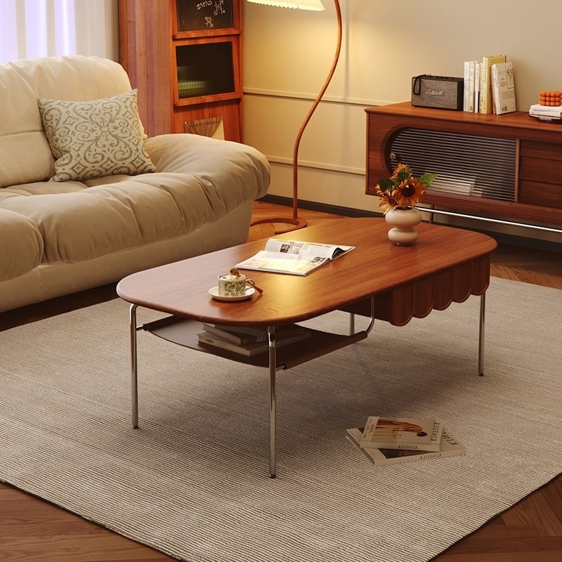 [Pre-order] MLK Modern Minimalist Nordic Style Vintage Solid Wood Coffee Table/Tea Table Suitable for Small Apartments-Smart-Living