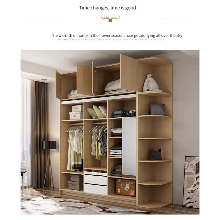 Modern Simple Wardrobe Light Luxury Household Bedroom Storage Lockers 468 Nordic Combination Net Red Large -Smart-Living