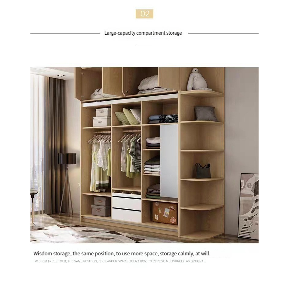 Modern Simple Wardrobe Light Luxury Household Bedroom Storage Lockers 468 Nordic Combination Net Red Large -Smart-Living