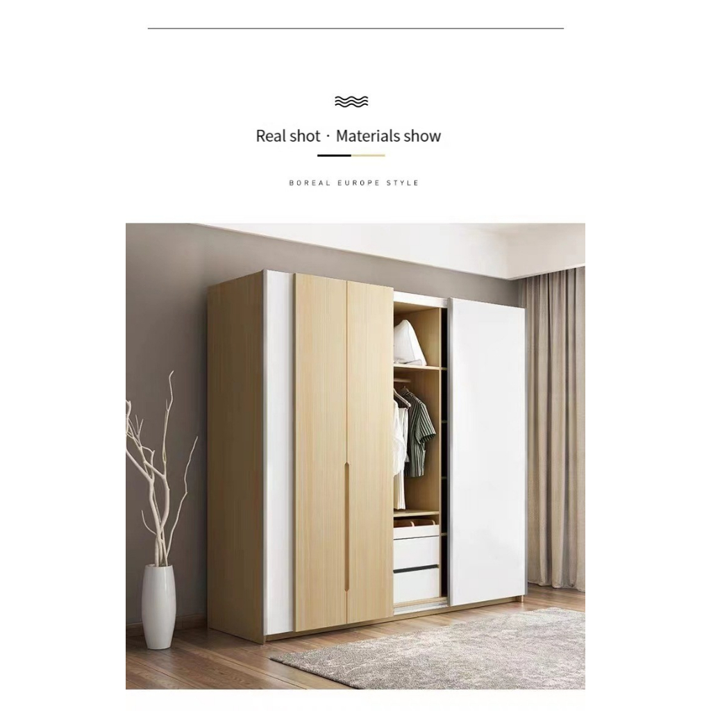 Modern Simple Wardrobe Light Luxury Household Bedroom Storage Lockers 468 Nordic Combination Net Red Large -Smart-Living