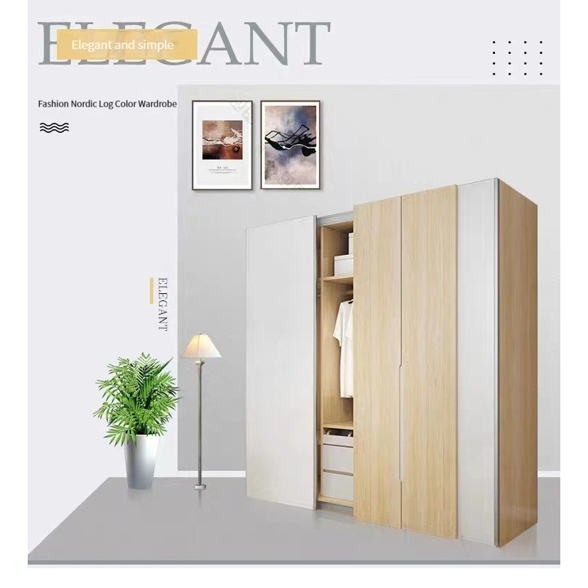 Modern Simple Wardrobe Light Luxury Household Bedroom Storage Lockers 468 Nordic Combination Net Red Large -Smart-Living