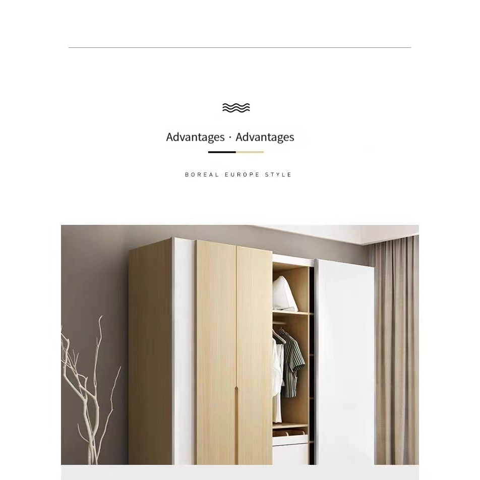 Modern Simple Wardrobe Light Luxury Household Bedroom Storage Lockers 468 Nordic Combination Net Red Large -Smart-Living