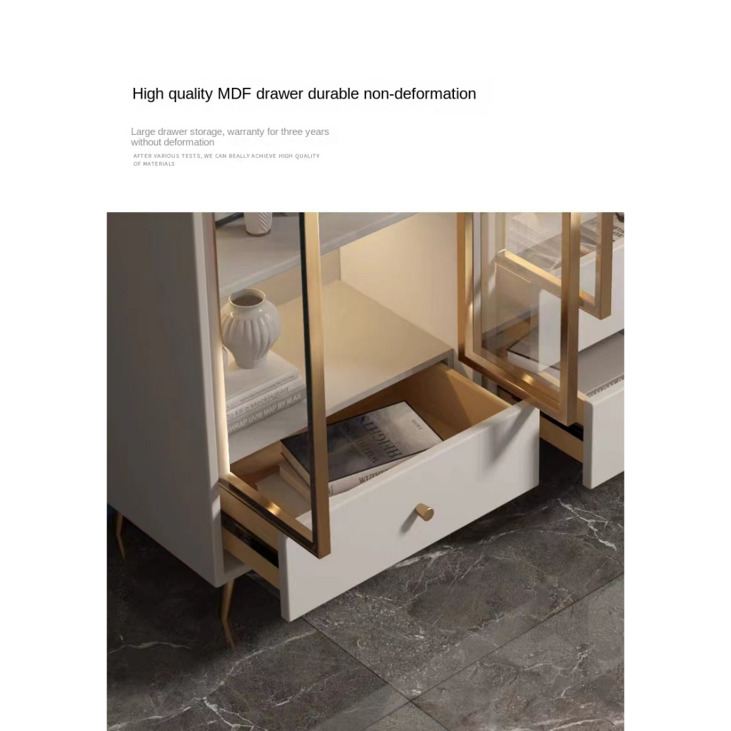 [pre-order]Bucket Cabinet Bedroom Living Room Storage Cabinet Light Luxury Modern Simple Glass Bookcase Integrated -Smart-Living