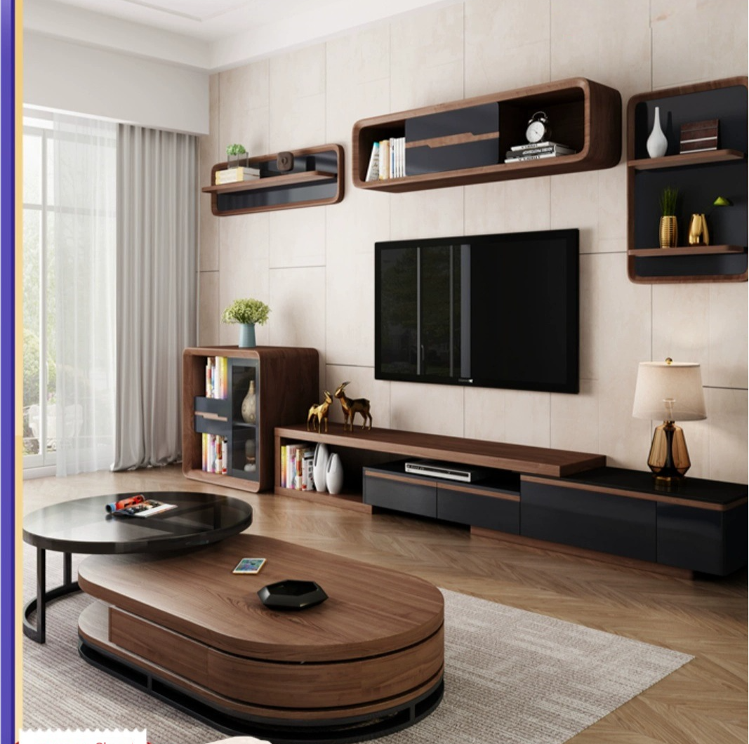 [Pre-order] Coffee table TV cabinet living room 2023 new coffee table living room household small apartment simple round tempered glass-Smart-Living