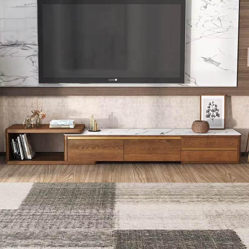 Wood TV Cabinet Standing Wooden Drawers