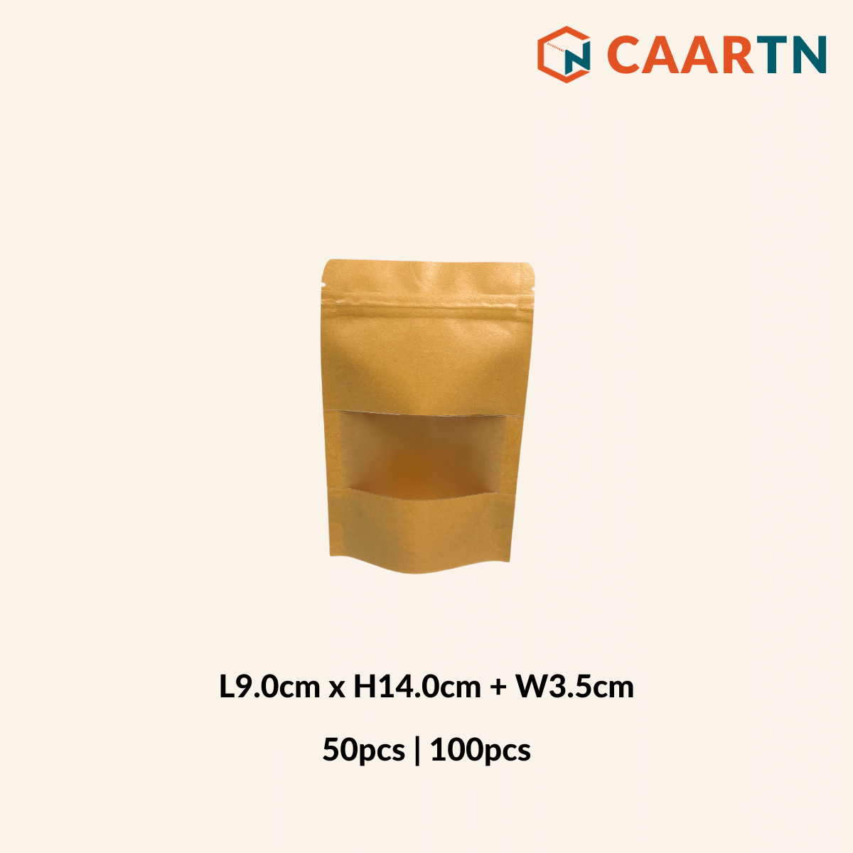 0914 Standing Window Zipper Bag (Matte) - 50pcs | 100pcs