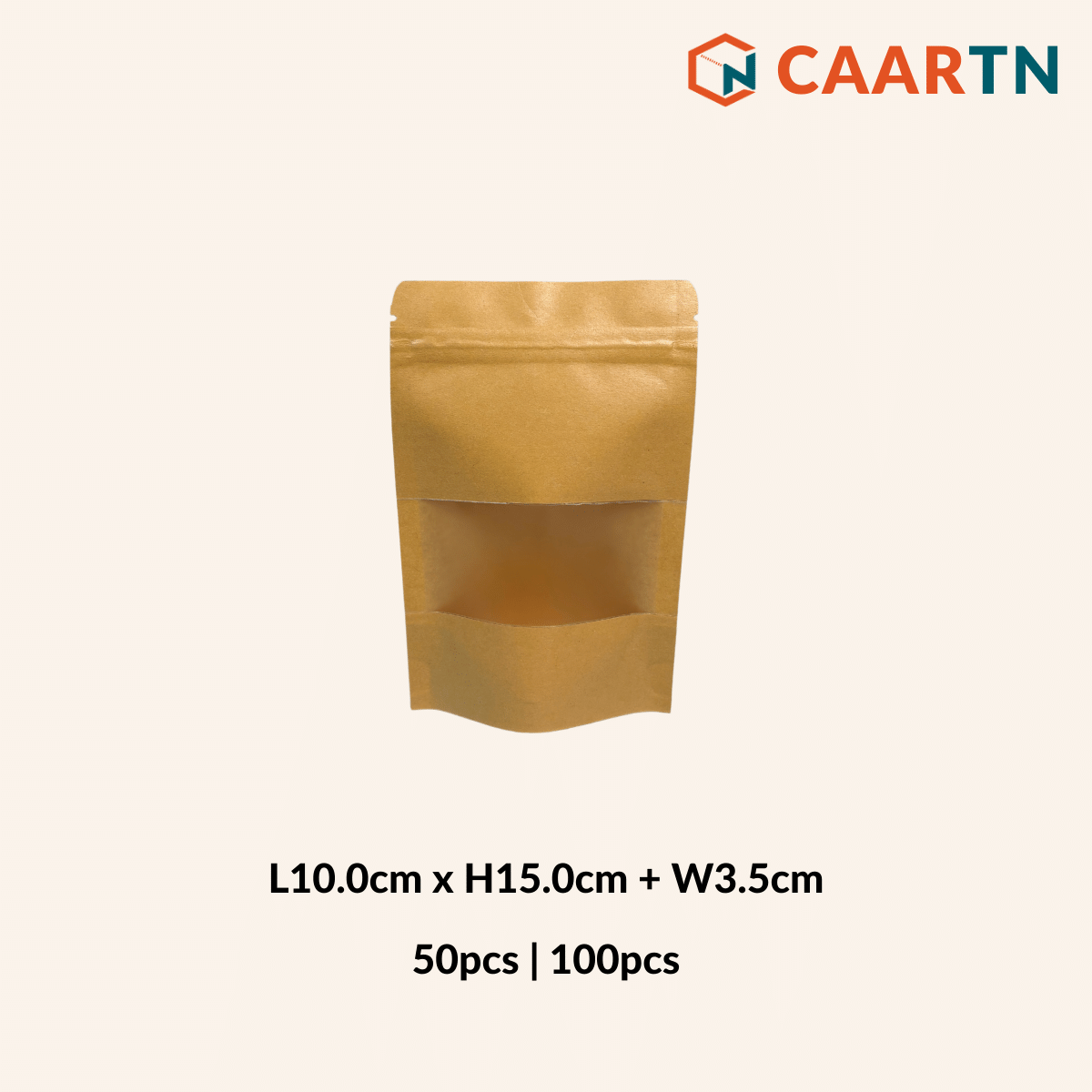 10cm x 15cm Standing Window Zipper Bag (Matte)