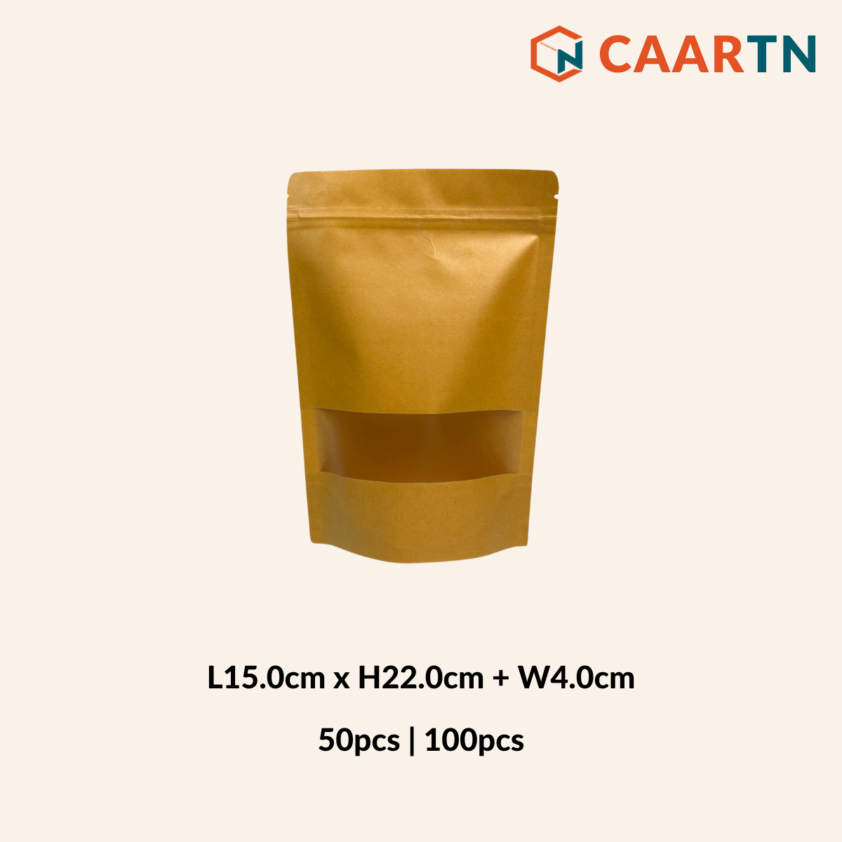 15cm x 22cm Standing Window Zipper Bag (Matte)