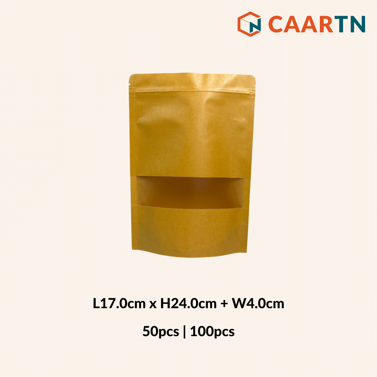 17cm x 24cm Standing Window Zipper Bag (Matte)