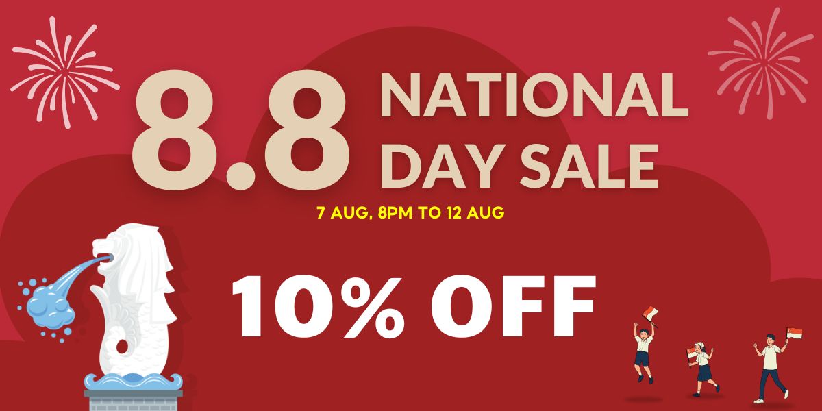 National Day Sale happening between 7th August, 8pm to 12th August 2025. 10% OFF discount