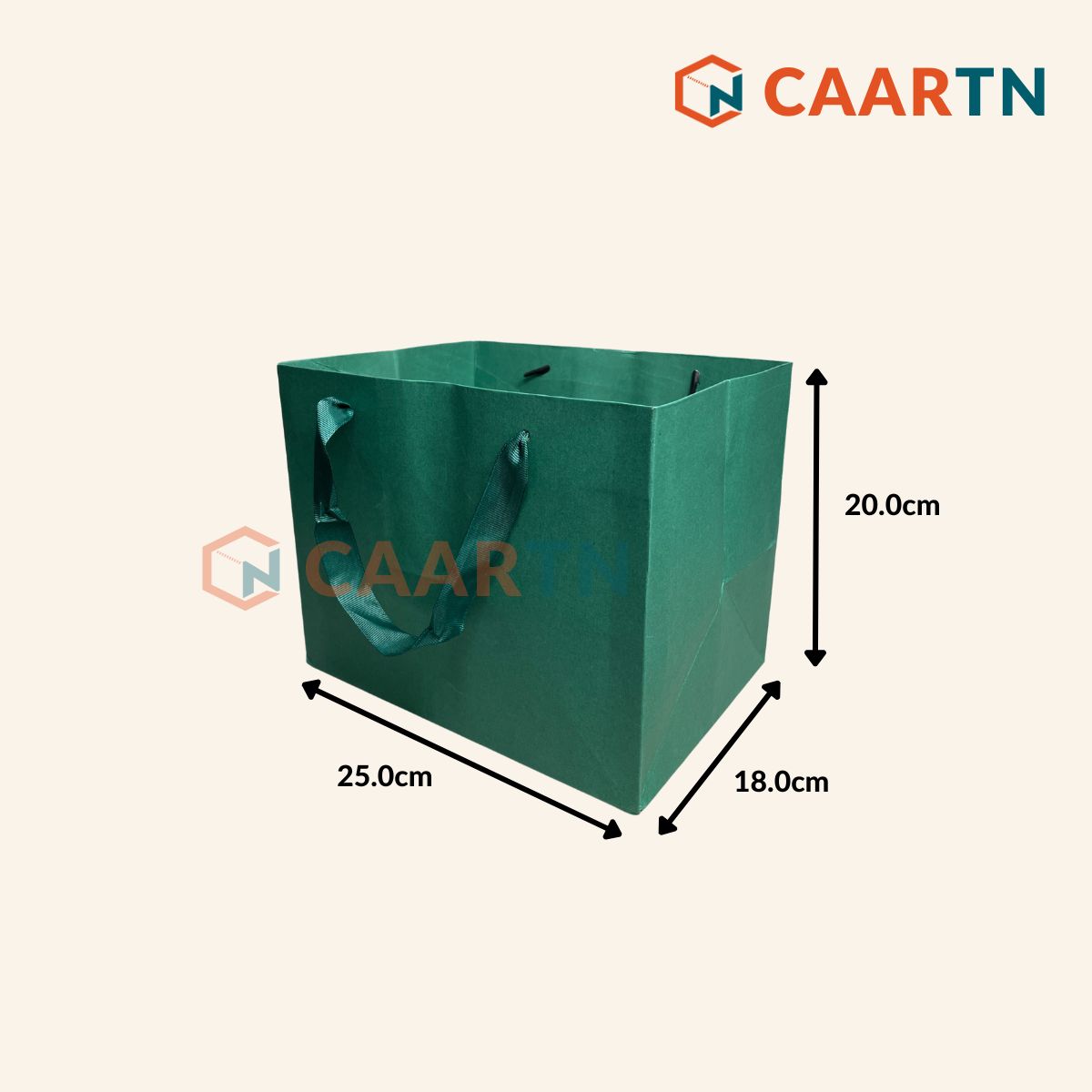 Kraft Paper Bag Rec L (Green) - 10pcs