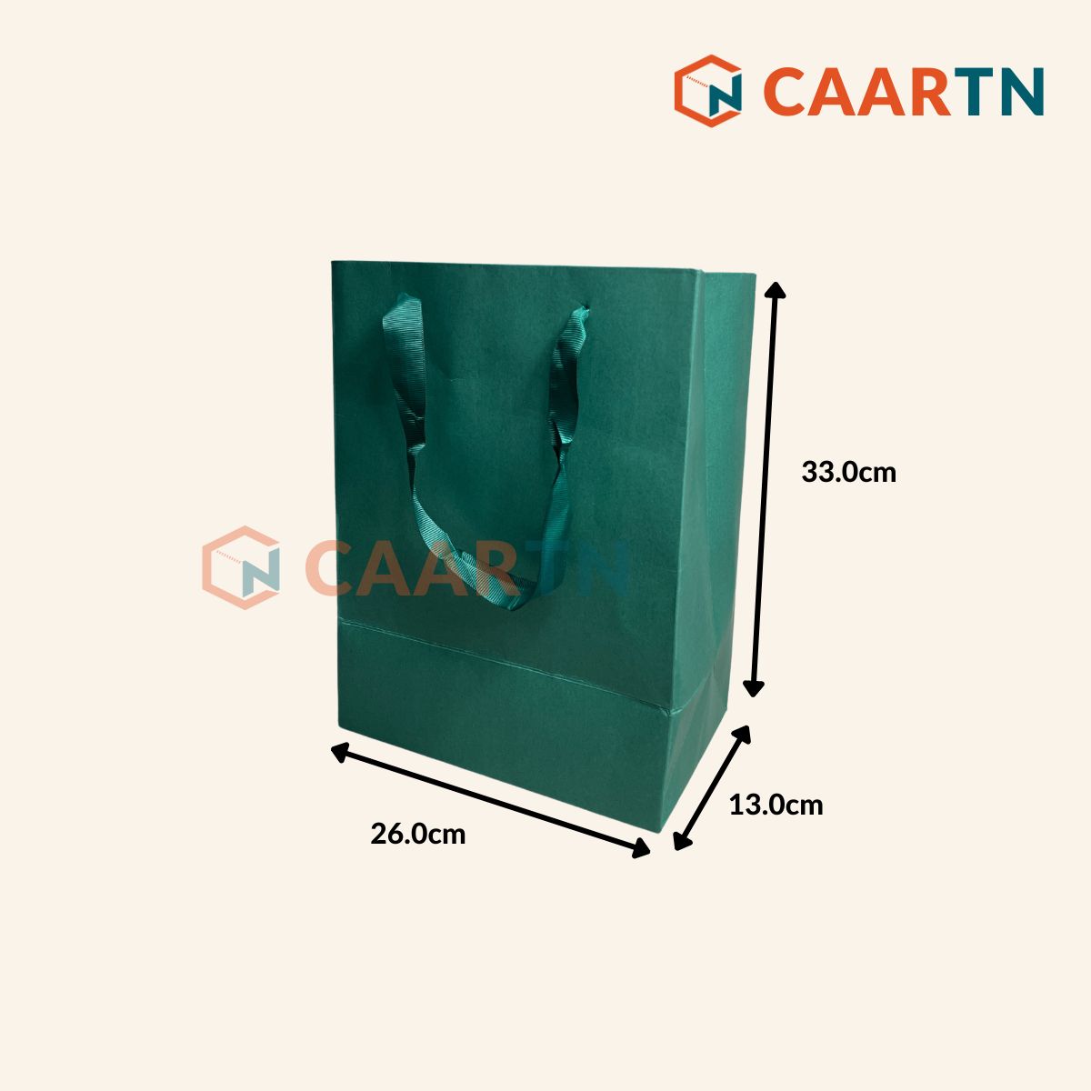 Kraft Paper Bag Rec M (Green) - 10pcs