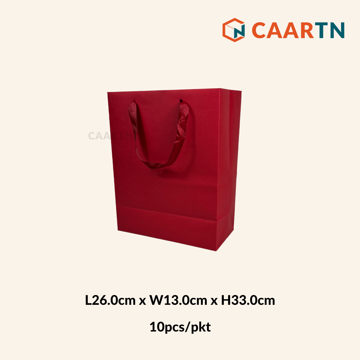 Kraft Paper Bag Rec M (Red)