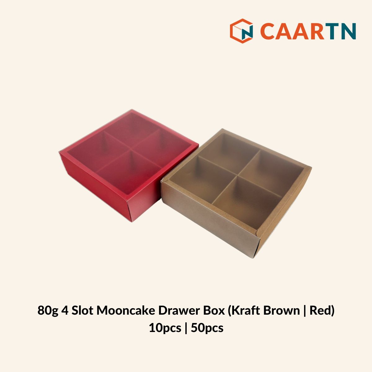 80g 4 Slot Mooncake Drawer Box (3 colours)