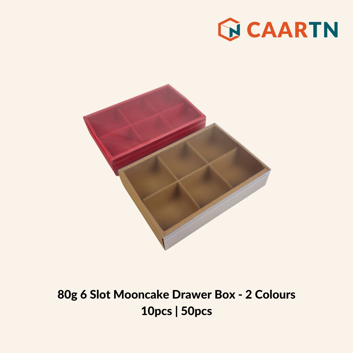 80g 6 Slot Mooncake Drawer Box (2 colours)