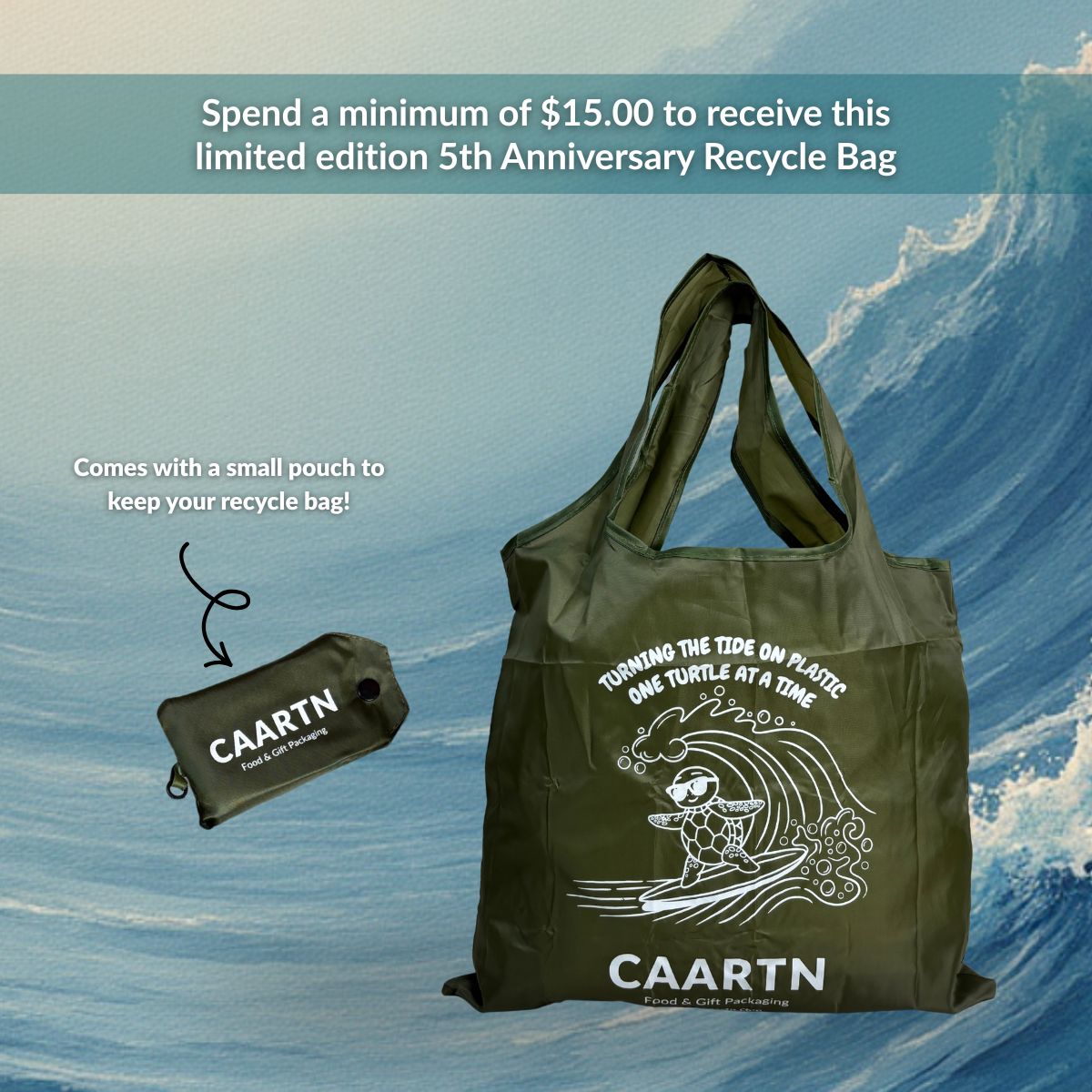 CAARTN 5th Annivesary Foldable Recycle Bag