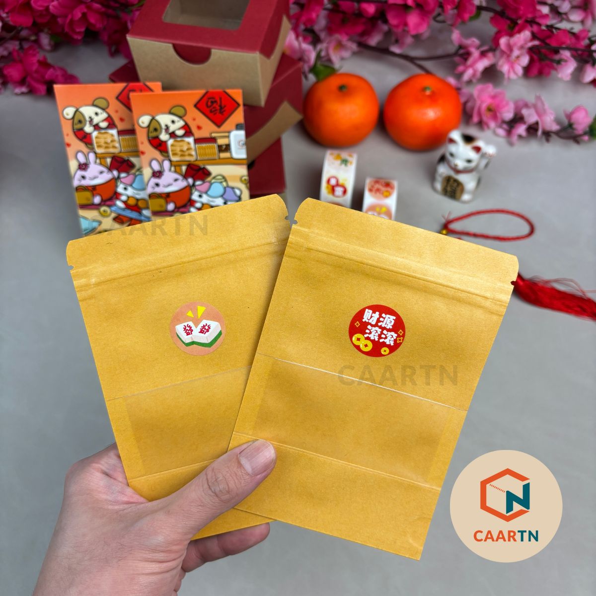 Chinese New Year Fortune Good Luck Sticker Labels - 500pcs