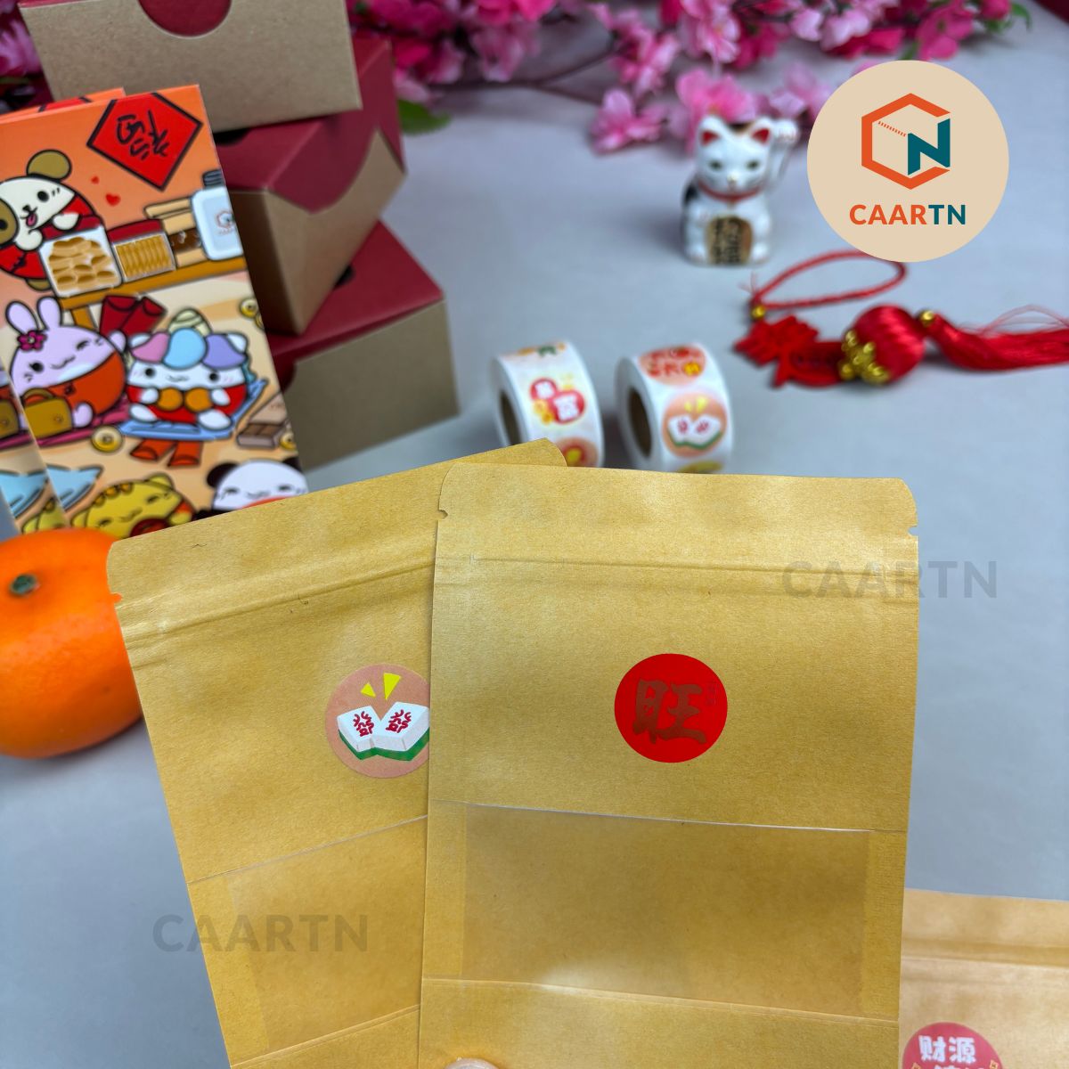 Chinese New Year Fortune Good Luck Sticker Labels - 500pcs