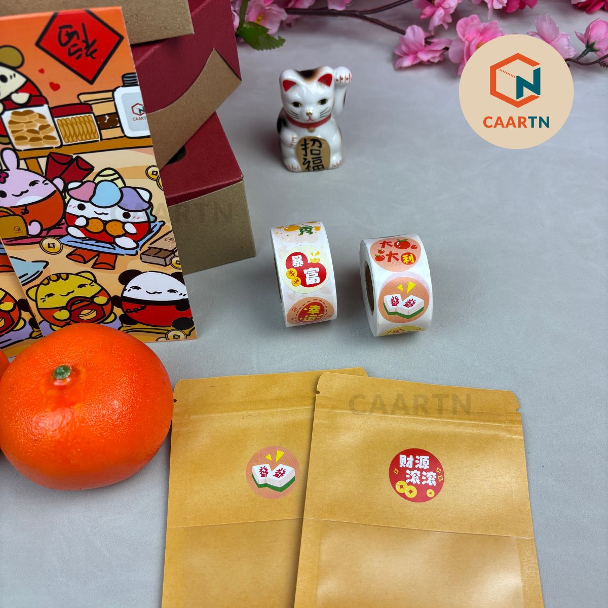 Chinese New Year Fortune Good Luck Sticker Labels - 500pcs