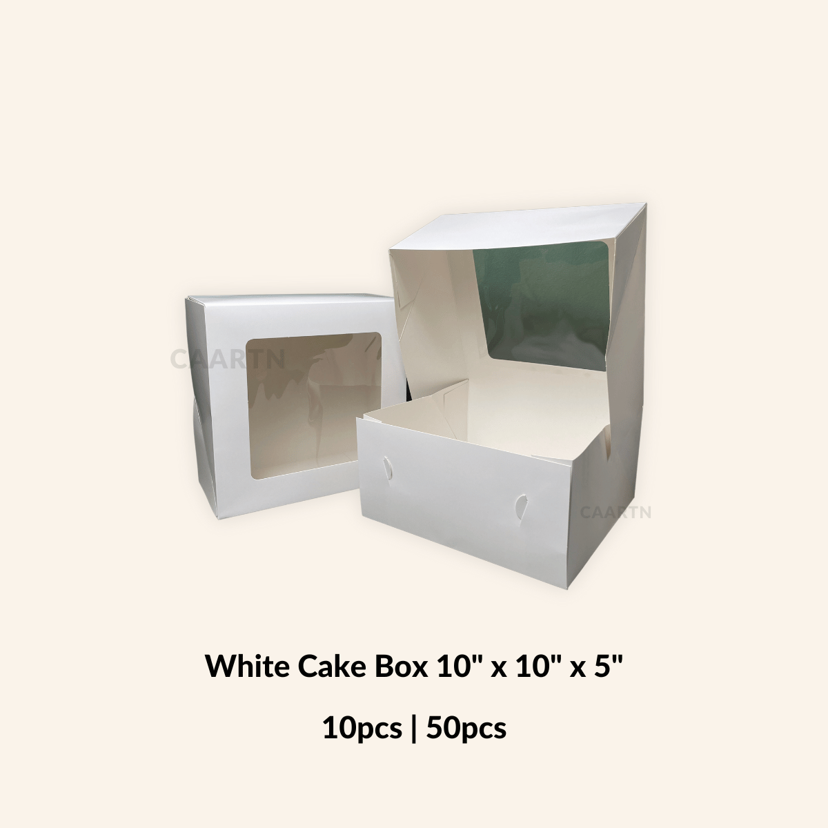 White Cake Box 10" x 10" x 5"