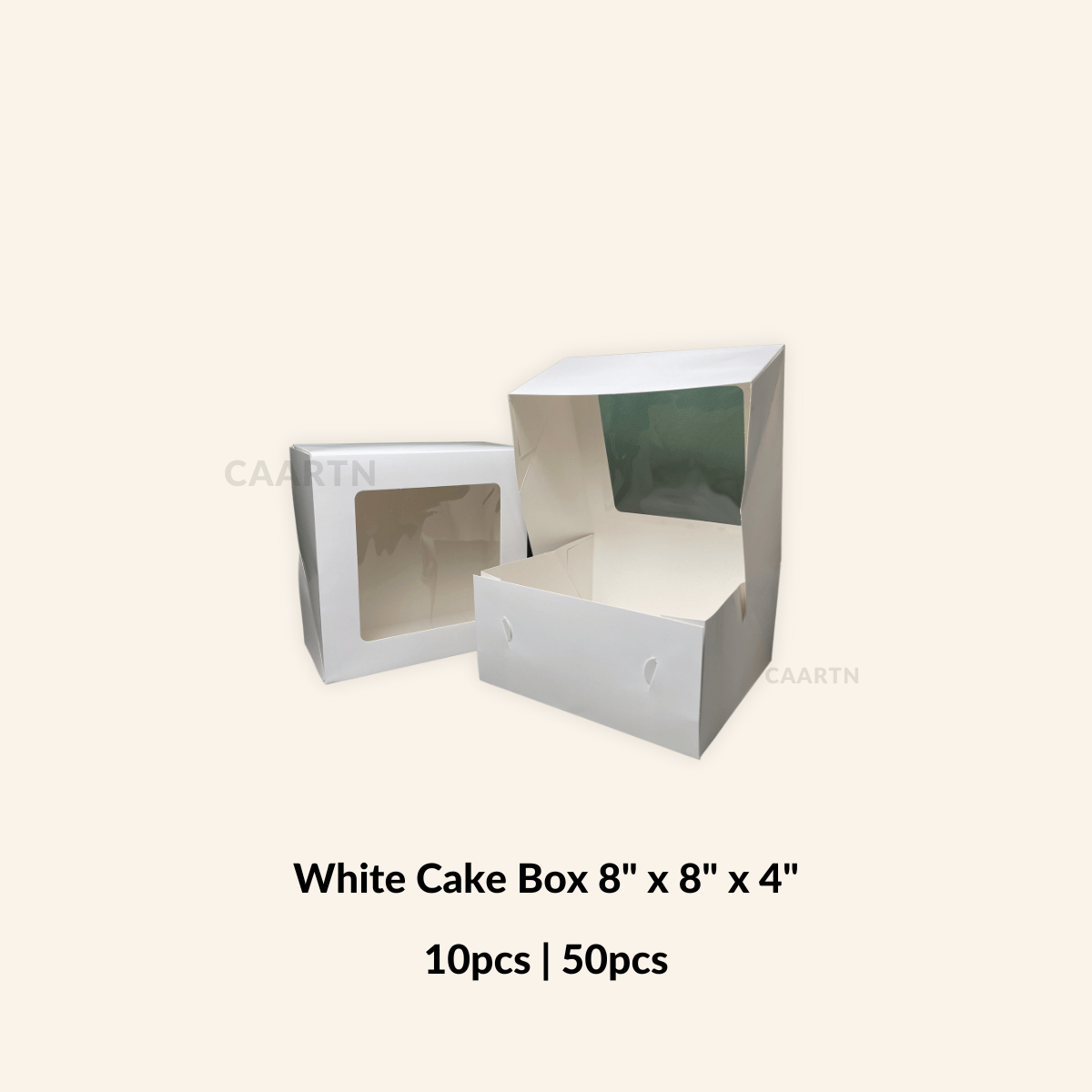 White Cake Box 8" x 8" x 4"