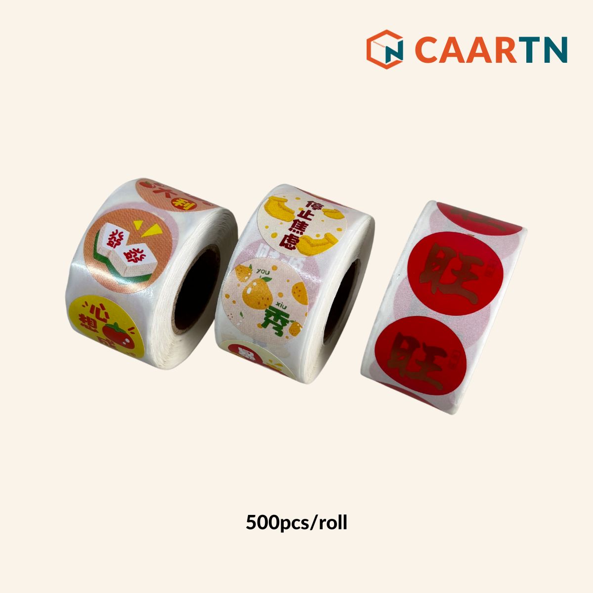 Chinese New Year Fortune Good Luck Sticker Labels - 500pcs