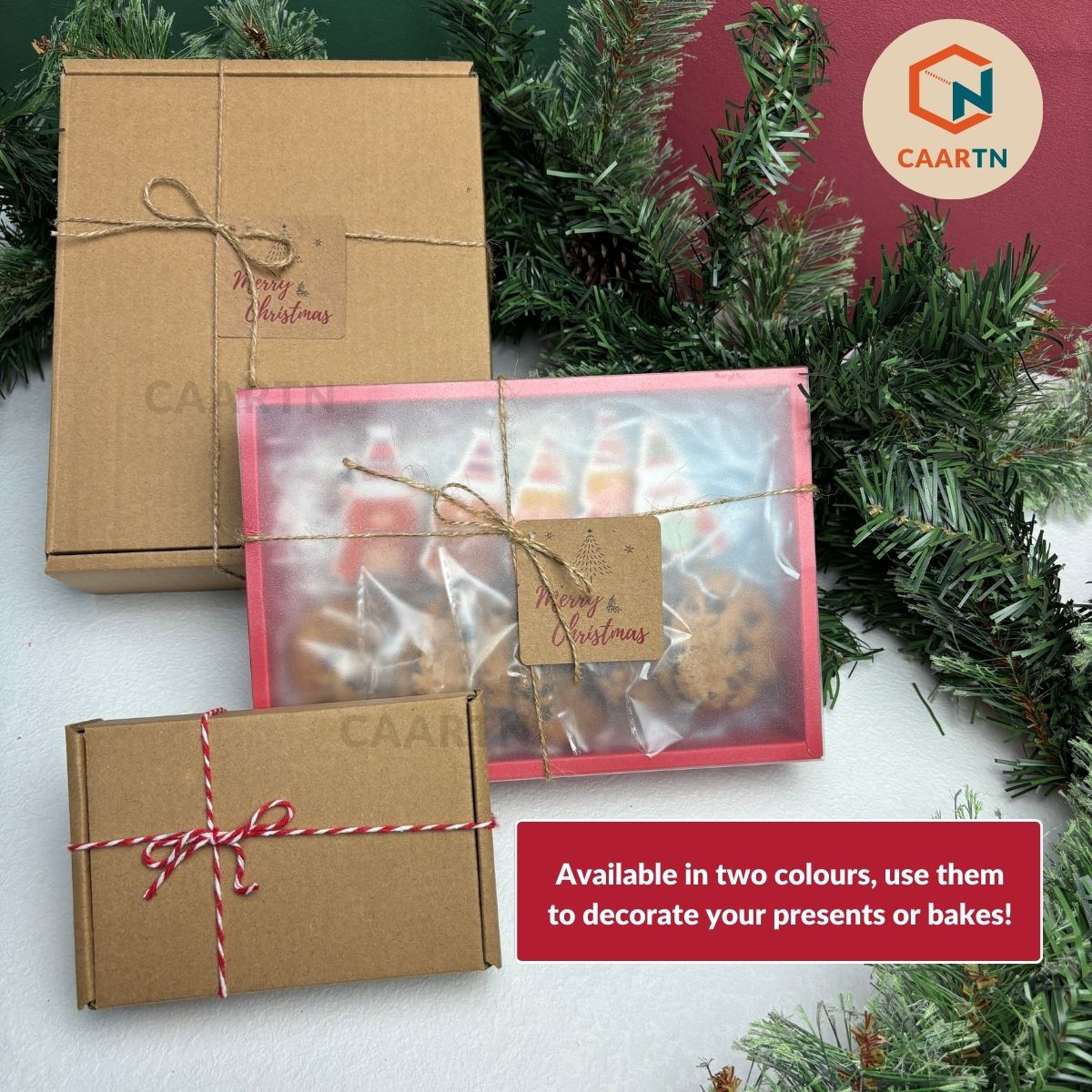 Red & White Striped Twine - 30m