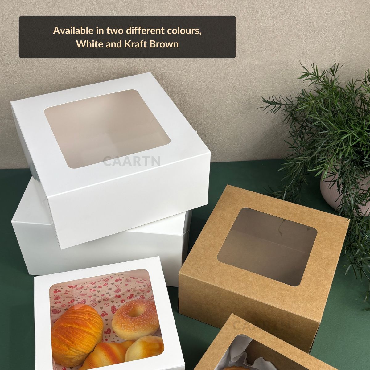 Kraft Brown Collapsible Cake Box 10" x 10" x 4"