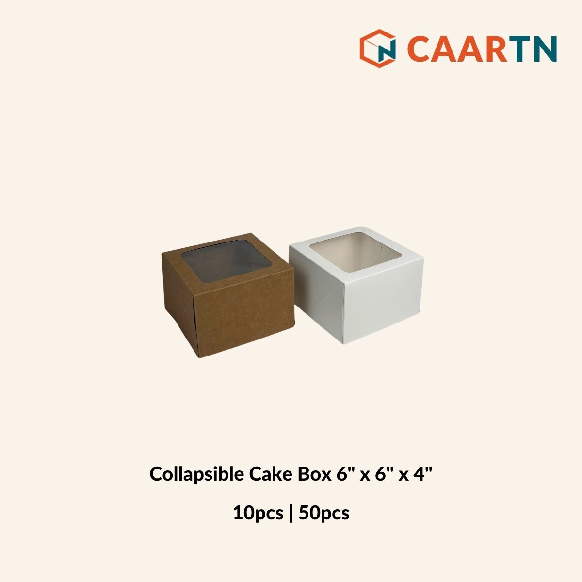 Collapsible Cake Box 6" x 6" x 4"