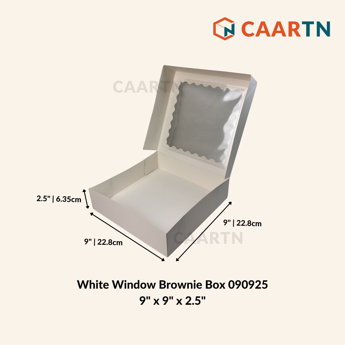 Window Brownie Box 9" x 9" x 2.5"