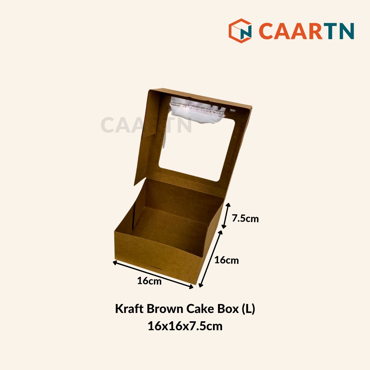Kraft Cake Box L - 10pcs/pkt
