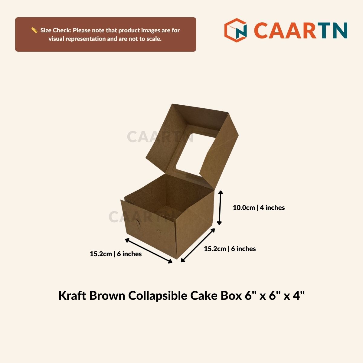 Collapsible Cake Box 6" x 6" x 4"