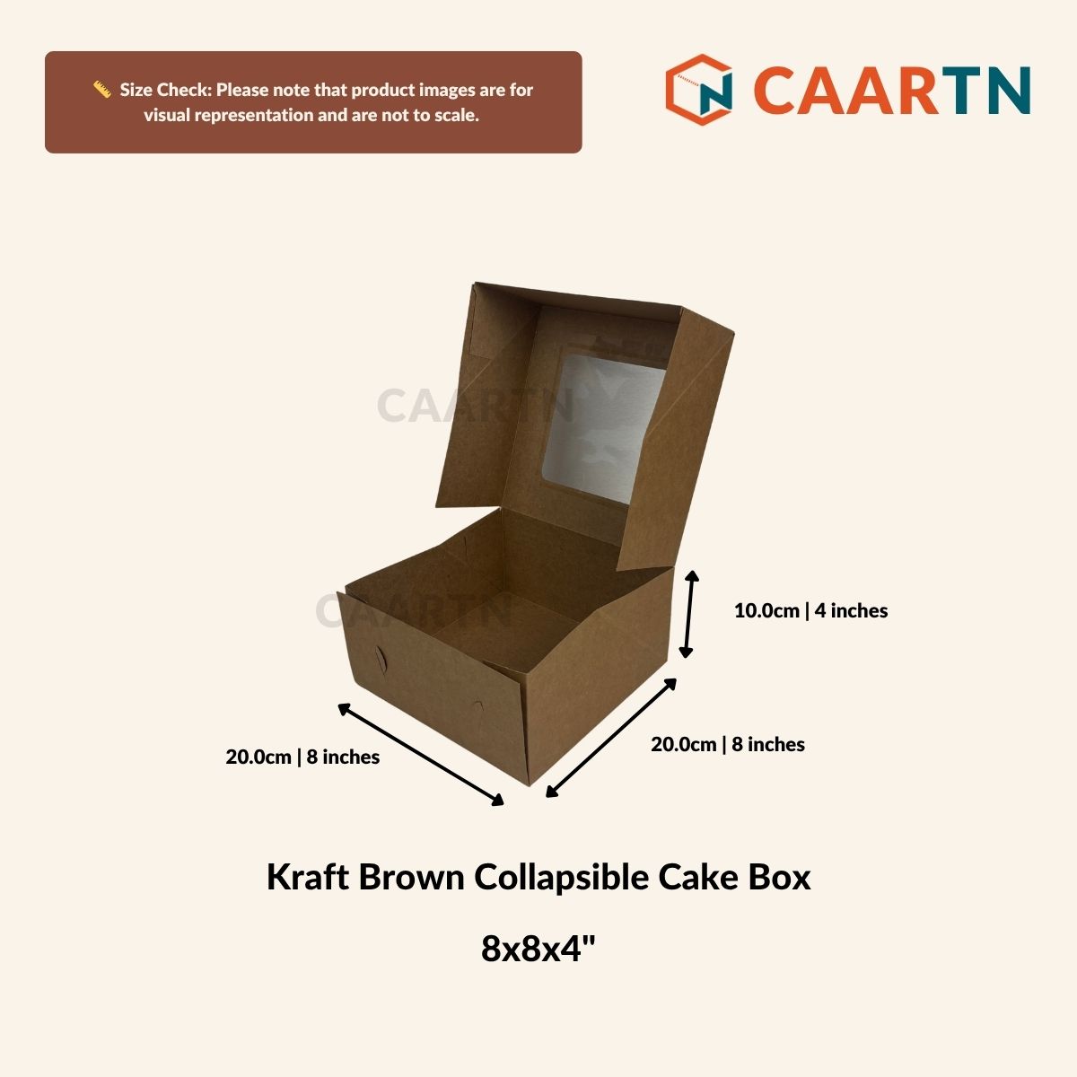 Collapsible Cake Box 8" x 8" x 4"