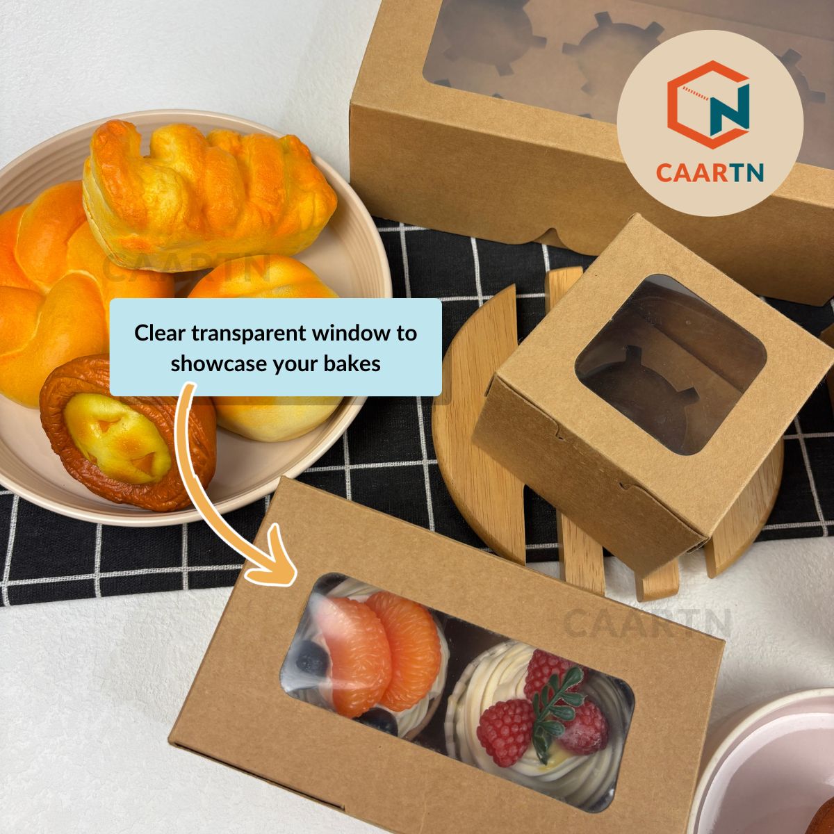 Kraft Cake Box L - 10pcs/pkt