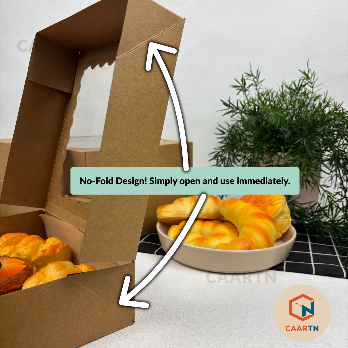 Kraft Brown Window Brownie Box 9" x 9" x 2.5"