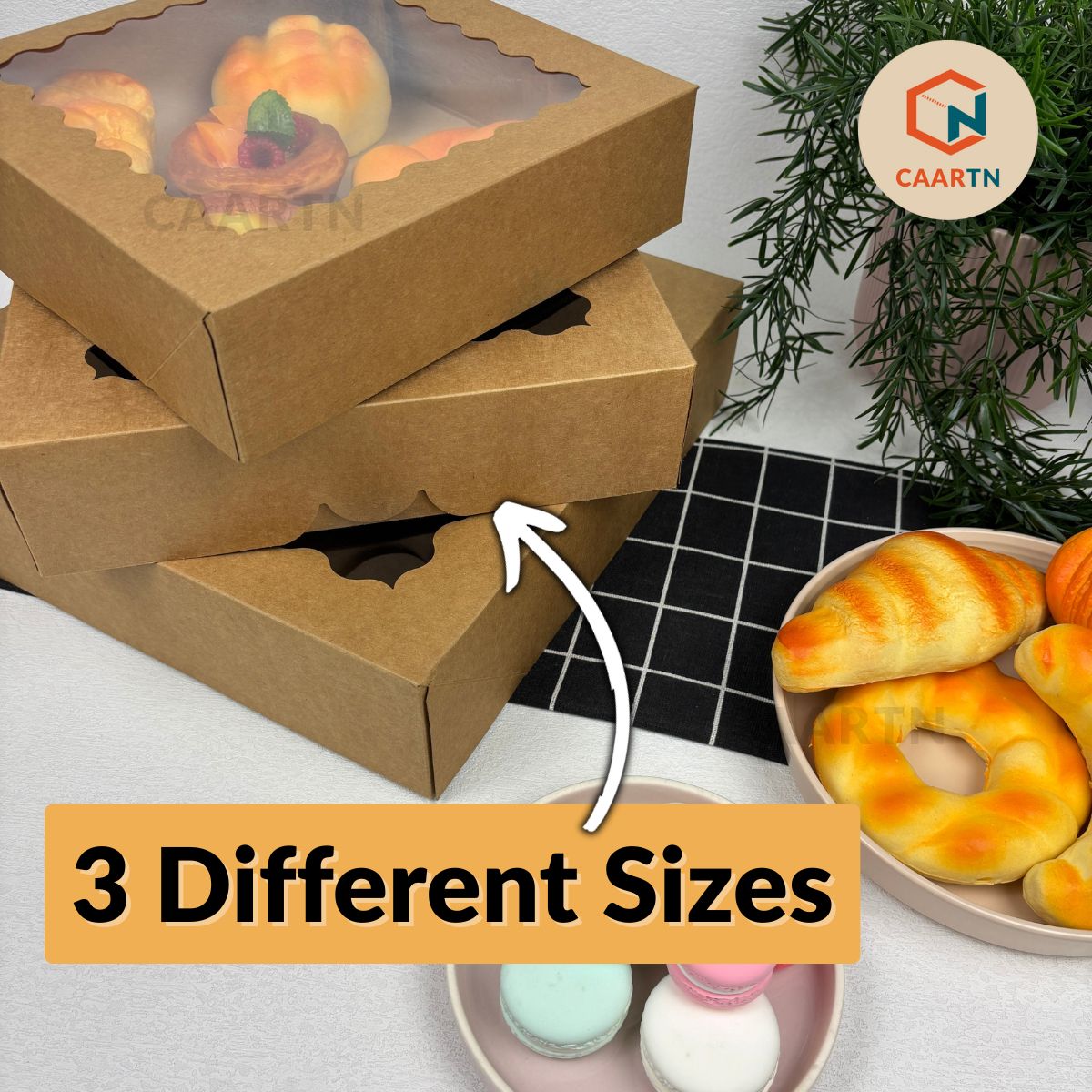 Kraft Brown Window Brownie Box 9" x 9" x 2.5"