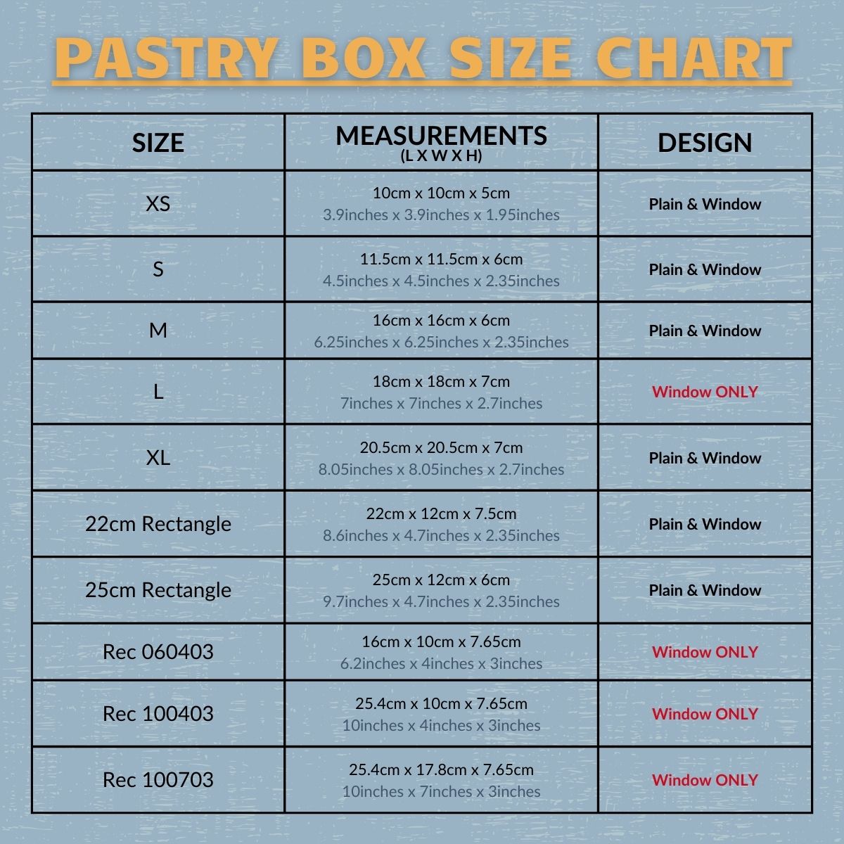 Rectangle Window Box 10" x 4" x 3" (Oil-Proof)