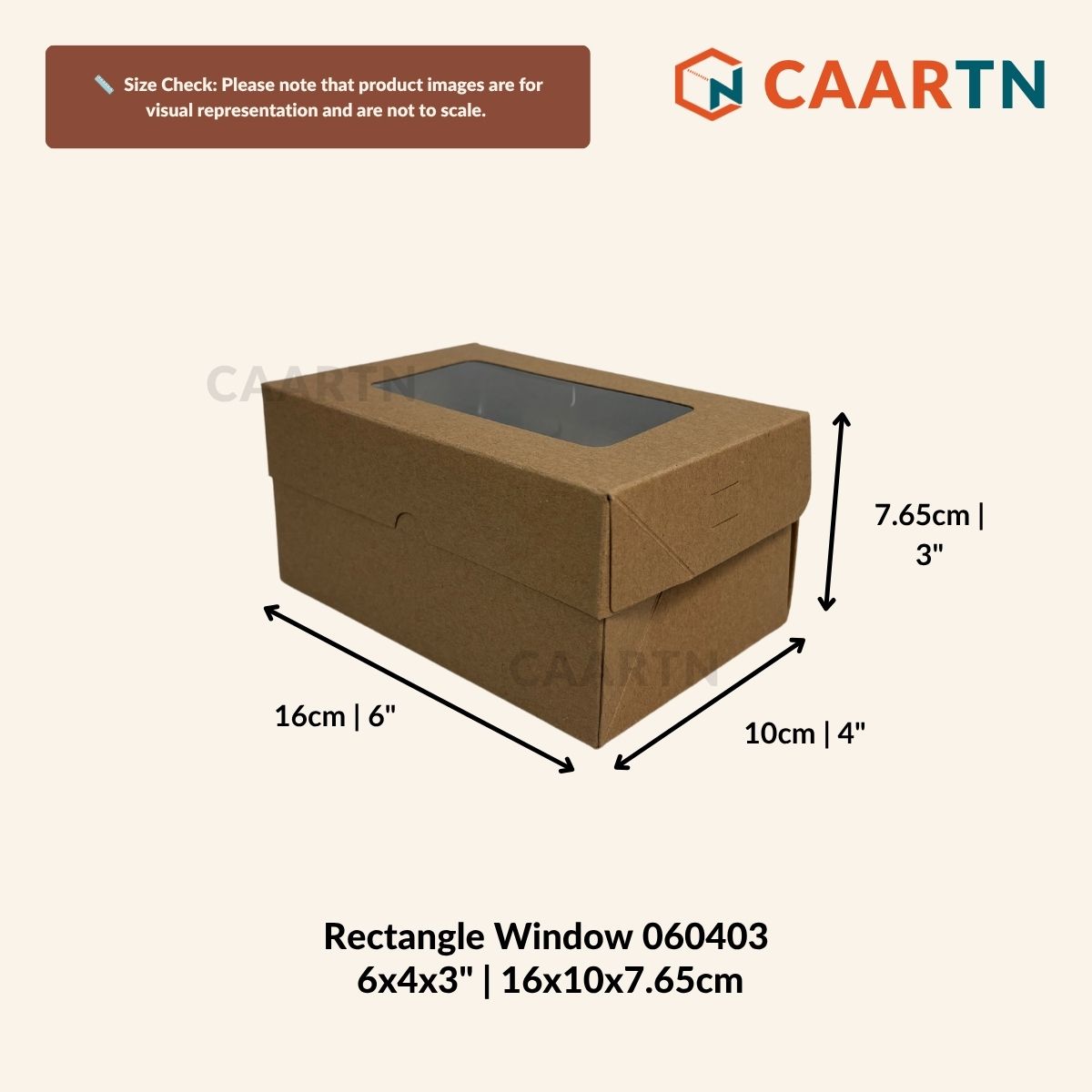 Rectangle Window Box 6" x 4" x 3" (Oil-Proof)