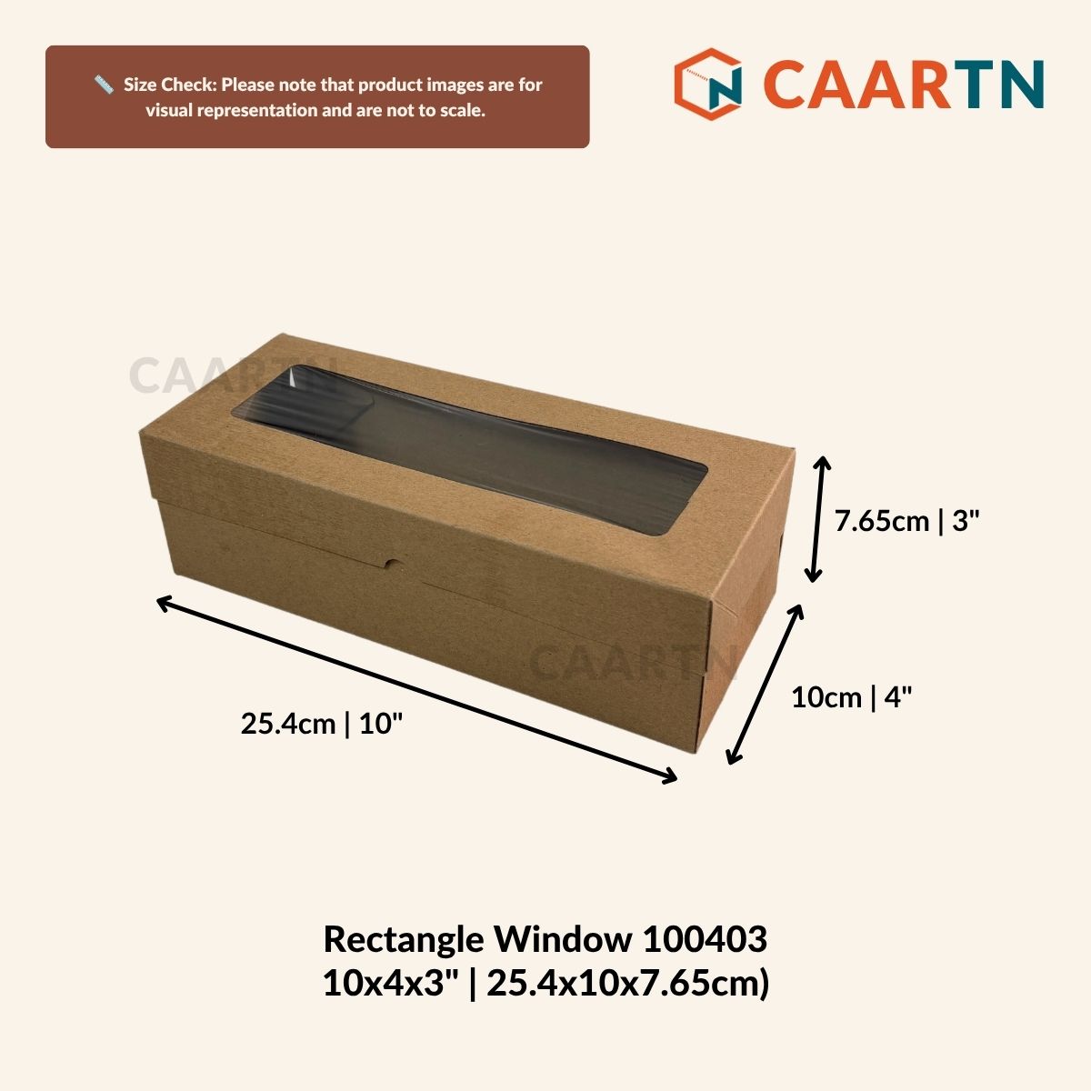 Rectangle Window Box 10" x 4" x 3" (Oil-Proof)