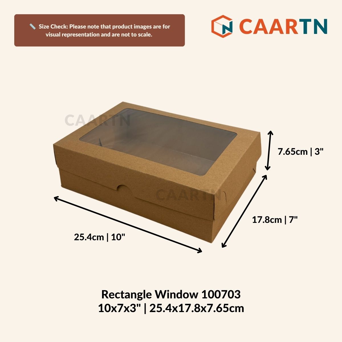 Rectangle Window Box 10" x 7" x 3" (Oil-Proof)