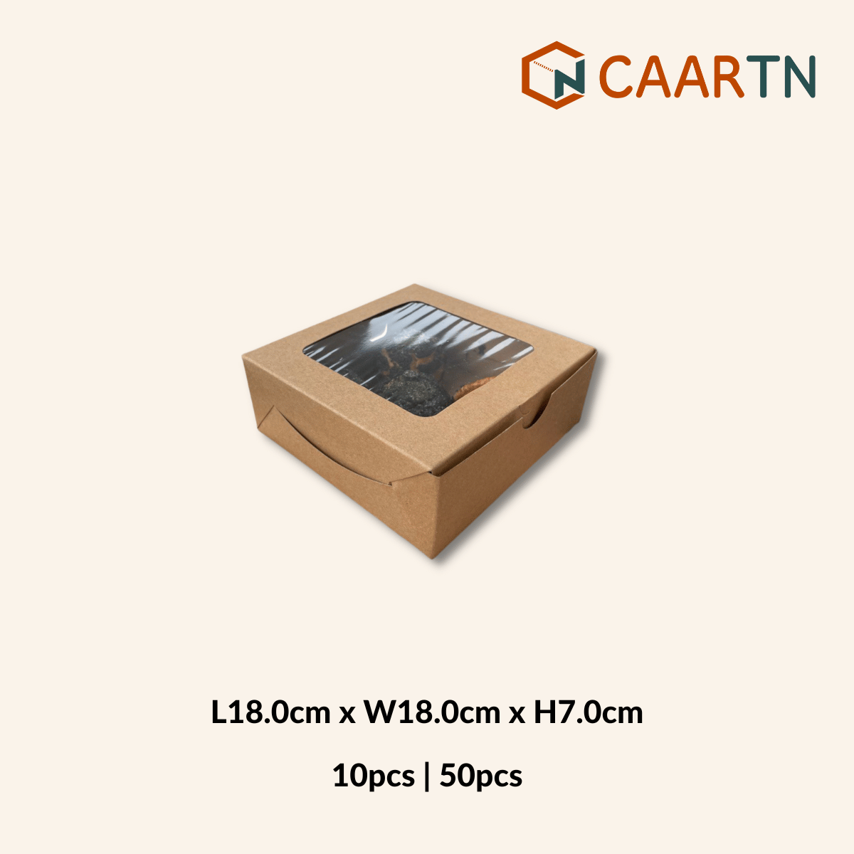 Food-safe Window Square Box L - 10pcs | 50pcs 