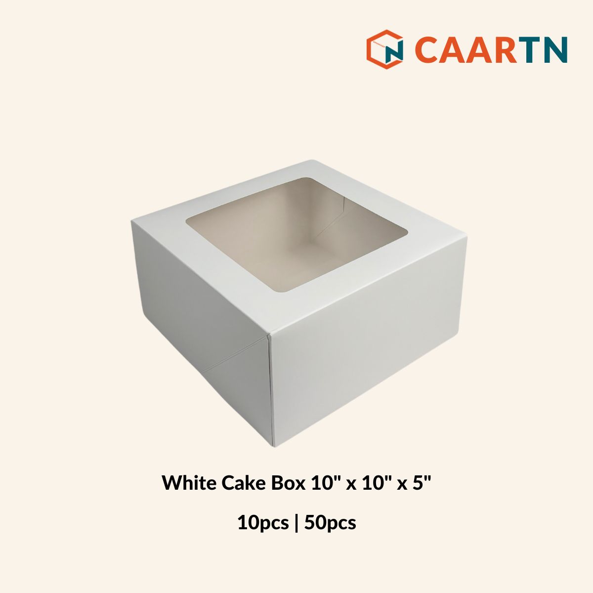 White Cake Box 10" x 10" x 5"