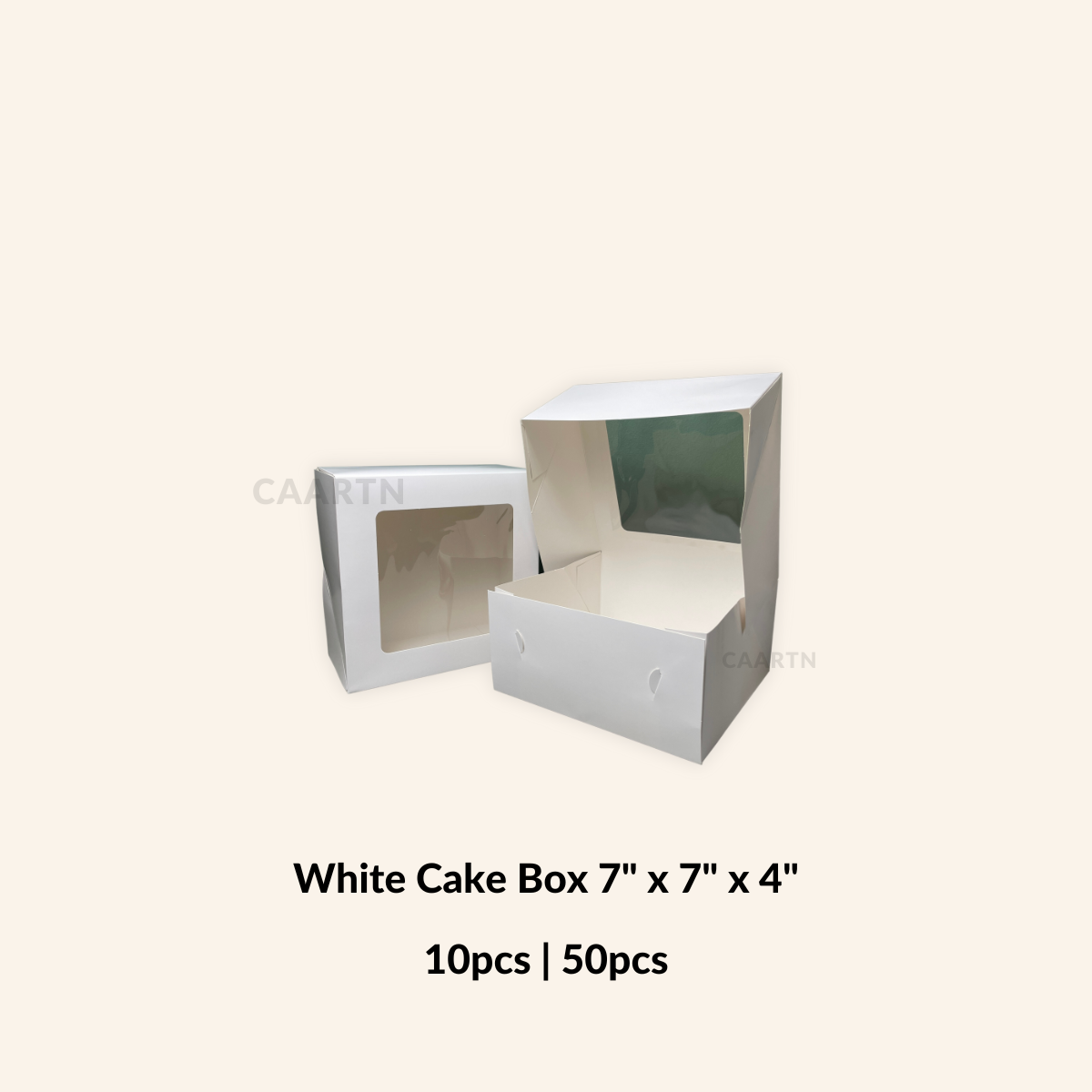 White Cake Box 7" x 7" x 4"