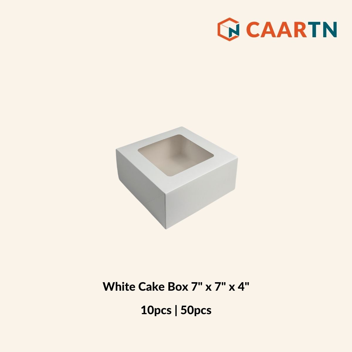 White Cake Box 7" x 7" x 4"