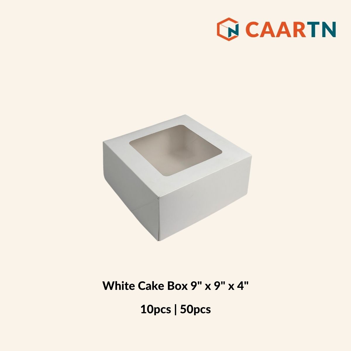 White Cake Box 9" x 9" x 4"