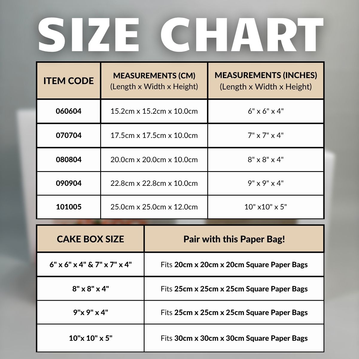 White Cake Box 10" x 10" x 5"