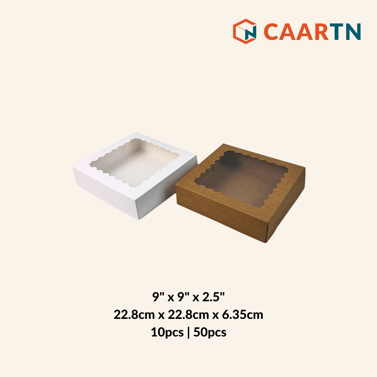 Window Brownie Box 9" x 9" x 2.5"